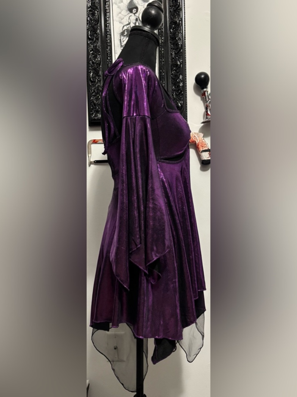 NWT Dolls Kill / Club Exx Purple Lightning In A Bottle Mini Dress - Picture 4 of 5